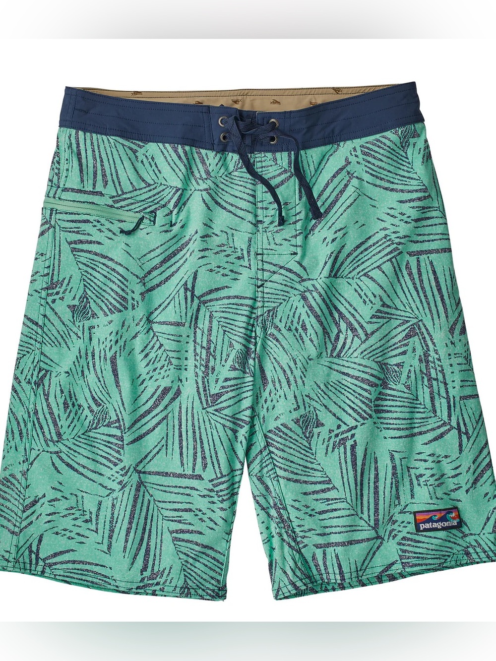 Patagonia Men’s Stretch Wavefarer Board Shorts Rain Fern Speckle Green
